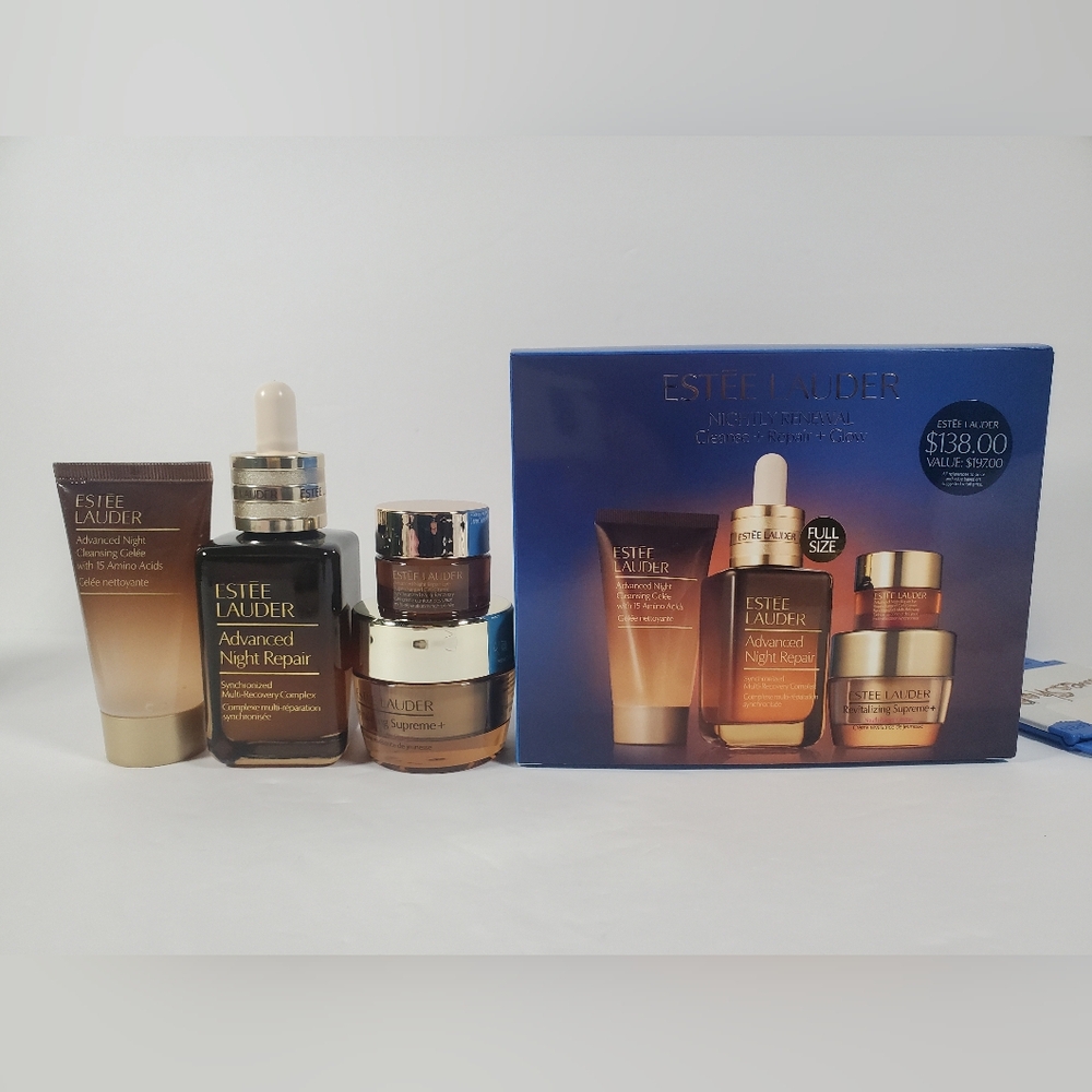 NEW Estée Lauder Nightly Renewal 4 Piece Set-Advanced Night Repair